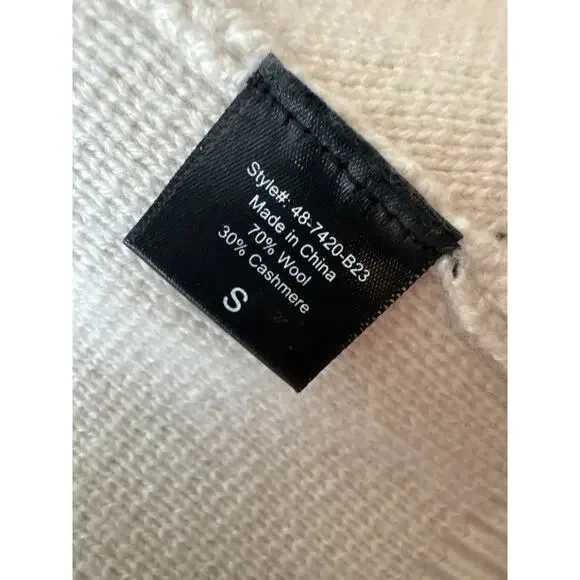 JENNI KAYNE Cooper Button Up Cardigan Warm Ivory Wool Cashmere Size Small - Picture 8 of 8